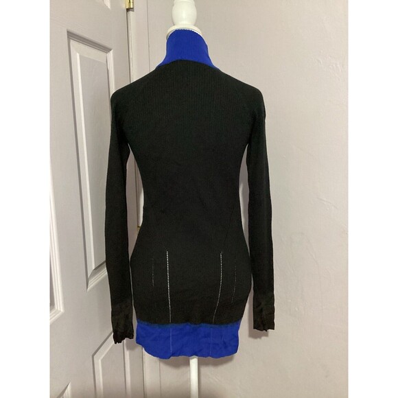 Rag & Bone Merino Wool Blue Black Colorblock Turtleneck Knit Sweater XXS - Picture 5 of 7